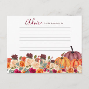 D'accompagnement Carte de conseil Floral Rustique Citrouille orange