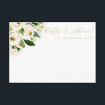D'accompagnement Carte de conseil Floral White & Gold<br><div class="desc">Cette belle carte fleurie présente des fleurs d'aquarelle et votre texte personnalisé. Utilisez le modèle pour remplir vos informations. La fonction "Personnaliser plus loin" permet de modifier la police (taille,  style,  couleur),  d'ajouter des lignes de texte,  de modifier la disposition et d'ajouter du texte à l'arrière.</div>