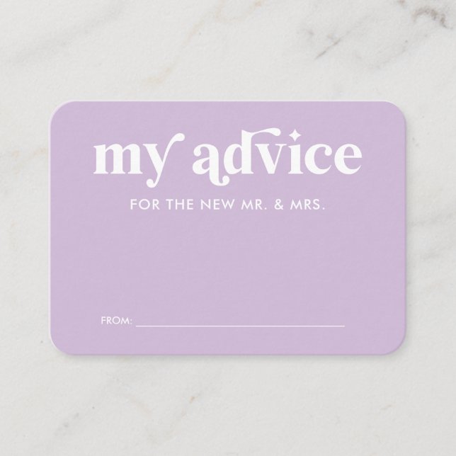 D'accompagnement Carte de conseil Mariage violet été (Devant)