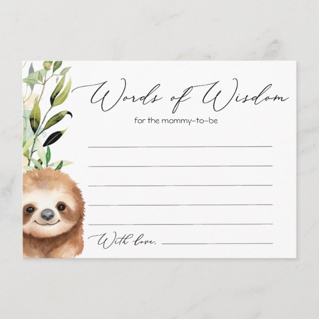 D'accompagnement Carte de conseil pour bébés animaux de la jungle (Devant)