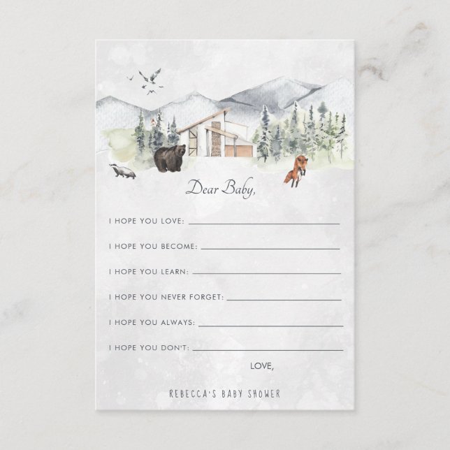 D'accompagnement Carte de conseil pour bébés | Forêt de bois (Devant)