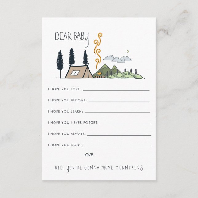 D'accompagnement Carte de conseil pour bébés | L'aventure commence (Devant)