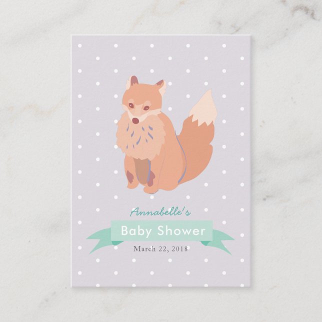 D'accompagnement Carte de conseil pour le Baby shower Woodland Fox  (Devant)