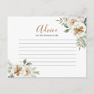 D'accompagnement Carte de conseil sur le Baby shower floral blanc d