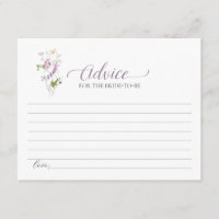 Carte de conseils de fleur sauvage violette pour l