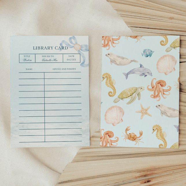 D'accompagnement Carte de conseils de la bibliothèque Rococo Sea Yo (Sea You Soon Rococo Baby Shower Library Advice Card)