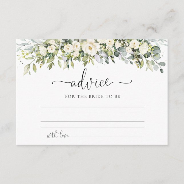 D'accompagnement Carte de conseils de mariage à fleurs blanches inc (Devant)