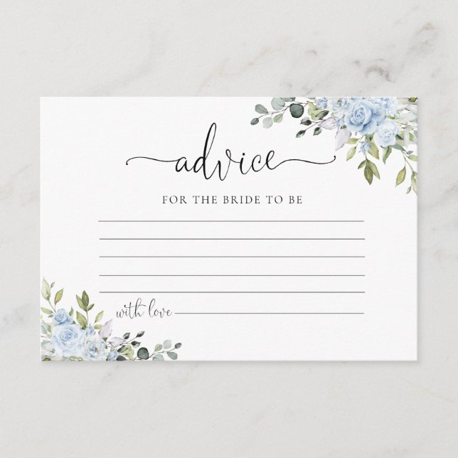 D'accompagnement Carte de conseils de mariage botanique bleu doux i (Devant)