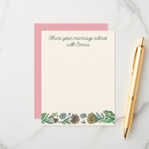D'accompagnement Carte de conseils de mariage floral scandinave art