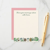 Carte de conseils de mariage floraux scandinaves a