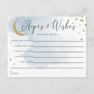 D'accompagnement Carte de conseils pour Baby Shower Gold Moon et St