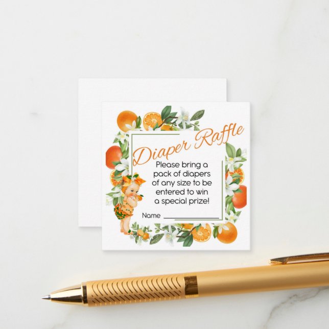 D'accompagnement Carte de couche de Baby shower Little Cutie (Devant/Arrière en situation)