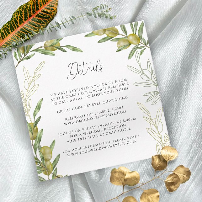 D'accompagnement Carte de décoration avec branche d'olive verte mod (Créateur téléchargé)