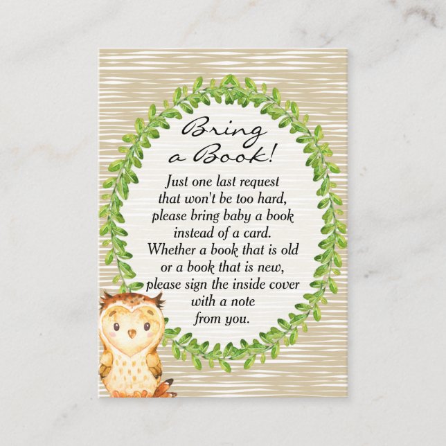 D'accompagnement Carte de demande de Baby shower animal Woodland (Devant)