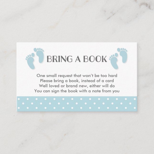 D'accompagnement Carte de demande de Baby shower Blue Baby Feet (Devant)