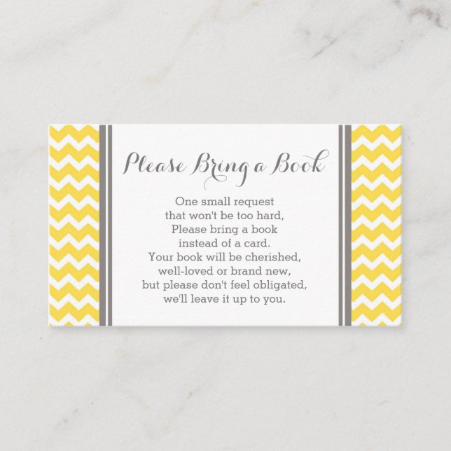 D'accompagnement Carte de demande de Baby shower Chevron jaune (Devant)