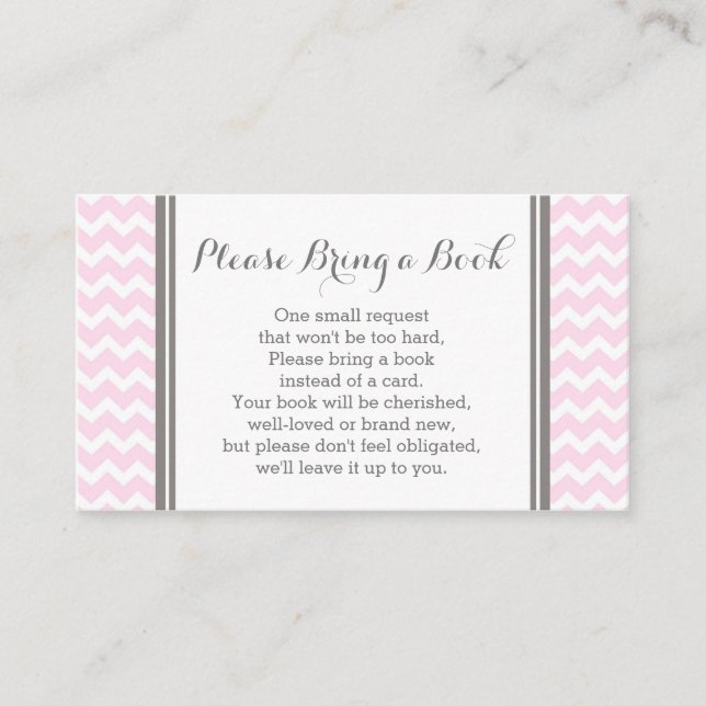 D'accompagnement Carte de demande de Baby shower Chevron rose (Devant)