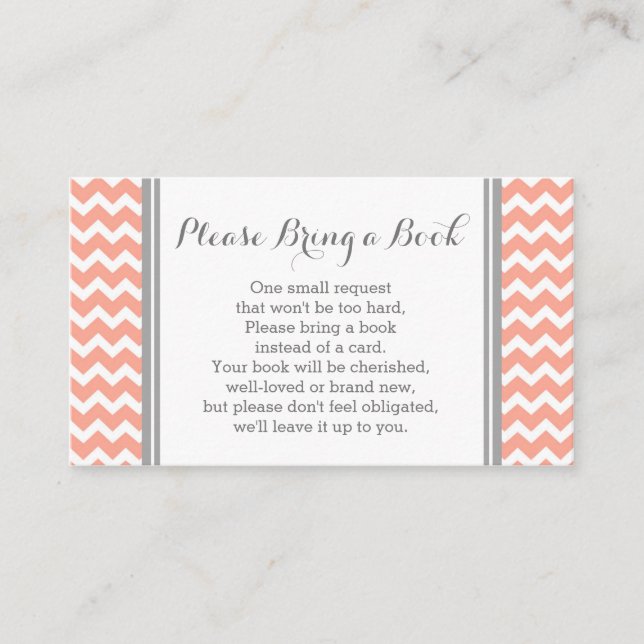 D'accompagnement Carte de demande de Baby shower Coral Chevron (Devant)