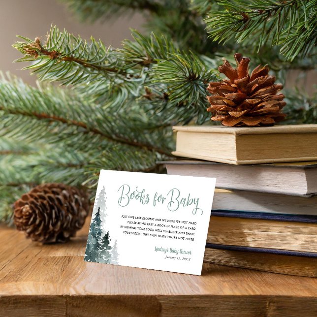 D'accompagnement Carte de demande de Baby shower de forêt d'hiver (Créateur téléchargé)