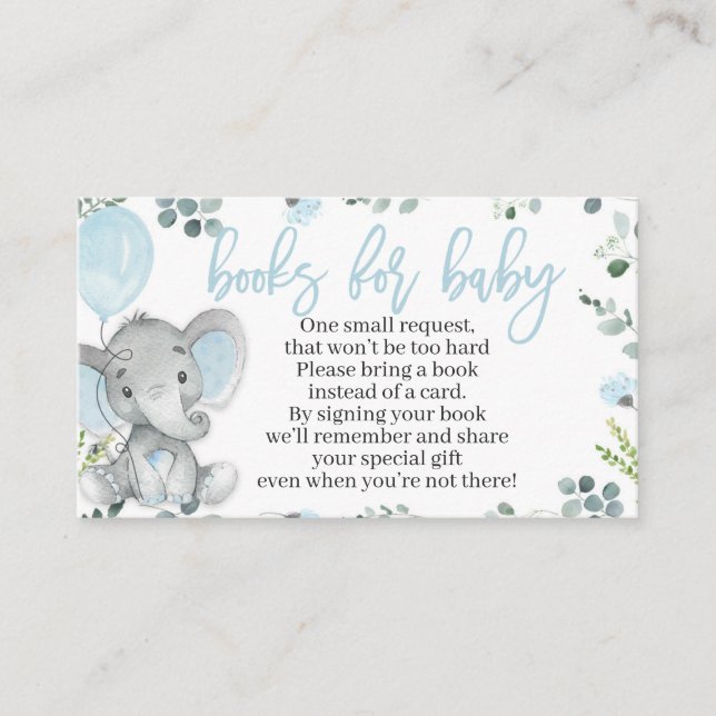 D'accompagnement Carte de demande de Baby shower éléphant pour un g (Devant)