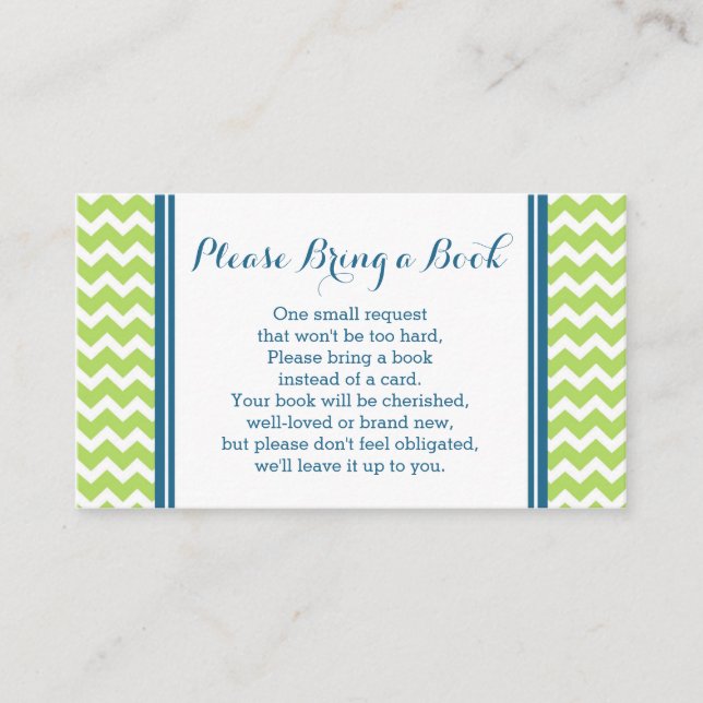 D'accompagnement Carte de demande de Baby shower Lime Blue Chevron (Devant)