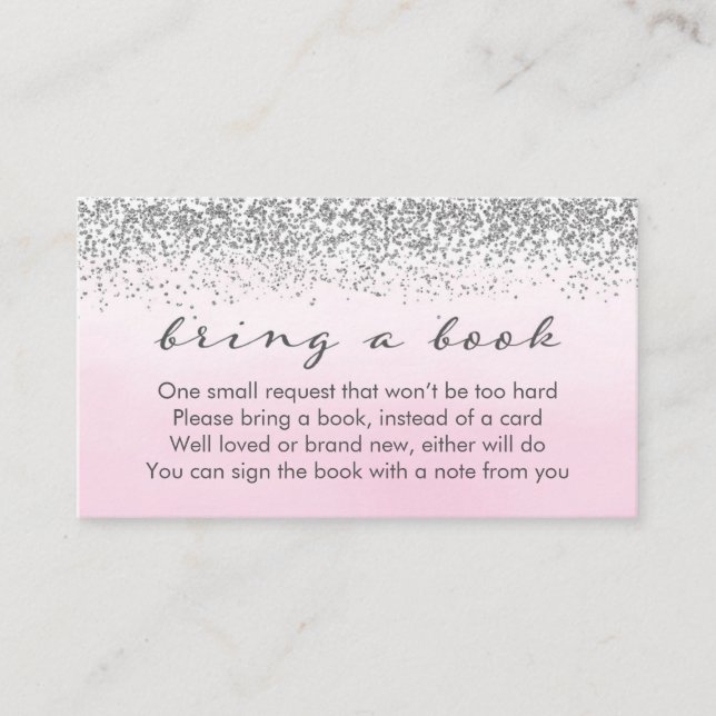 D'accompagnement Carte de demande de Baby shower Soft Pink et Silve (Devant)
