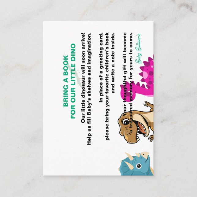D'accompagnement Carte de demande de bébé dinosaure mignon  (Devant)