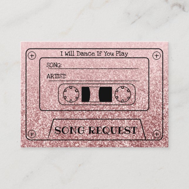 D'accompagnement Carte de demande de chanson de mariage en cassette (Devant)