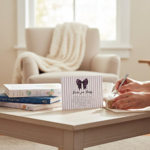 D'accompagnement Carte de demande de livre cadeau à rayures lavande