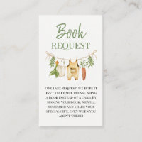Carte de demande de livre de bébé pour baby shower