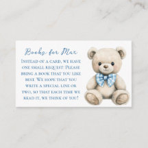 Carte de demande de livre pour Baby Shower Oh Boy