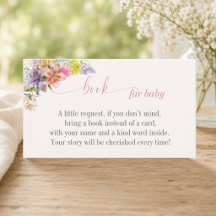 Carte de demande de livre pour bébé Baby in Bloom