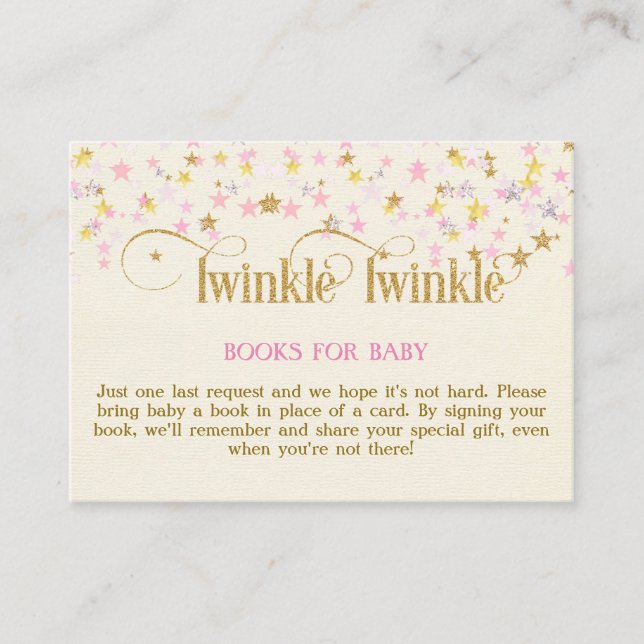 D'accompagnement Carte de demande de livre Twinkle Little Star rose (Devant)