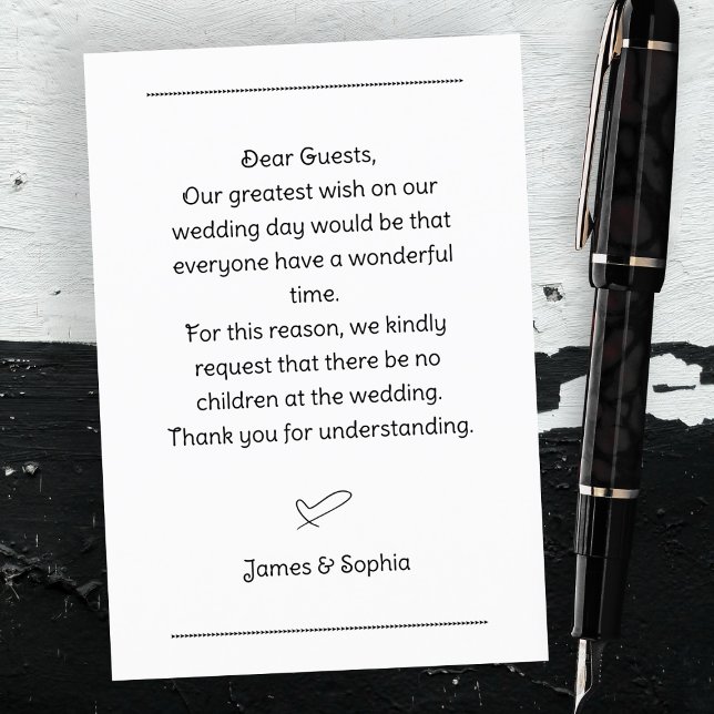 D'accompagnement Carte de demande de mariage sans enfants (Créateur téléchargé)