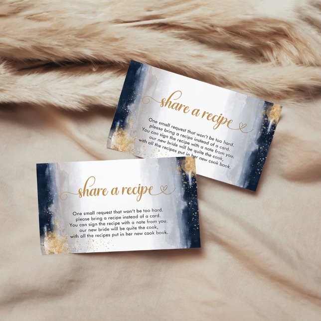 D'accompagnement Carte de demande de recette de mariage Navy et Or (Créateur téléchargé)