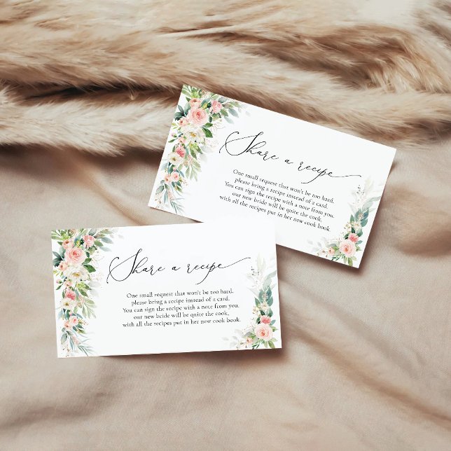 D'accompagnement Carte de demande de recette de roses roses blush é (Créateur téléchargé)