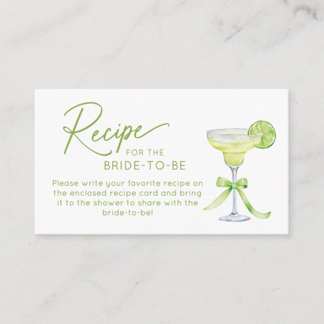 D'accompagnement Carte de demande de recette pour la future mariée (Devant)