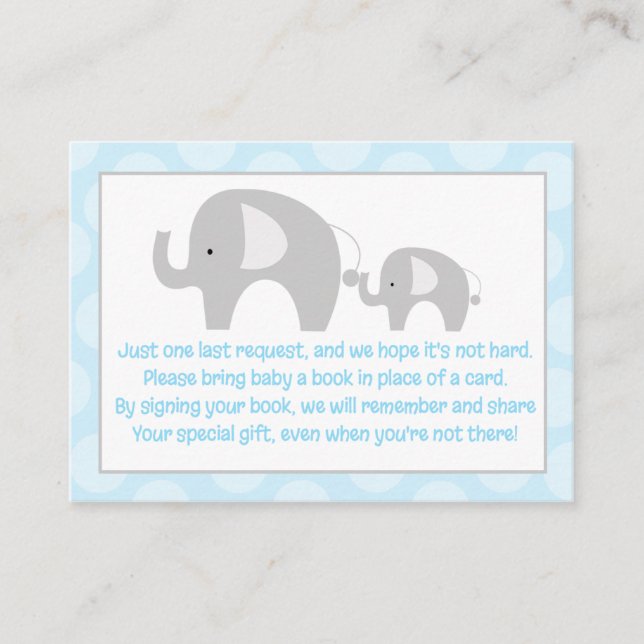D'accompagnement Carte de demande de réservation pour éléphants ble (Devant)