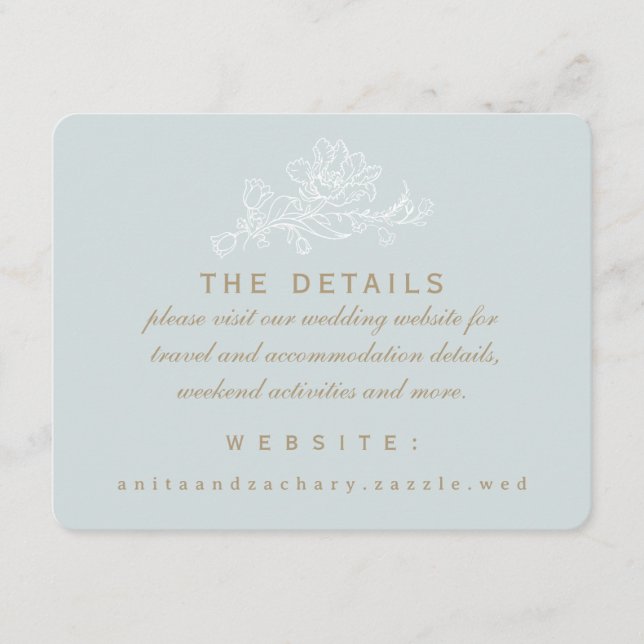 D'accompagnement Carte de détail Cascade de Tulipes Bleu Clair (Devant)