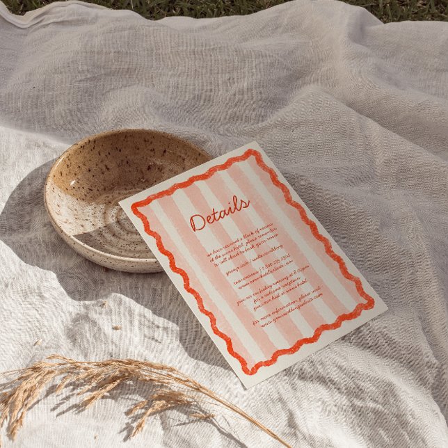 D'accompagnement Carte de détail de mariage rose et rouge moderne e (Créateur téléchargé)