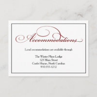 Carte de détail des Mariages à script rouge profon