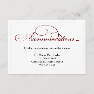 D'accompagnement Carte de détail des Mariages à script rouge profon