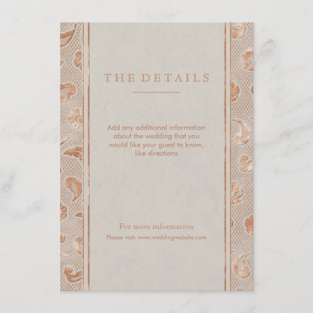 D'accompagnement Carte de détail du mariage campagnard rustique en  (Devant)