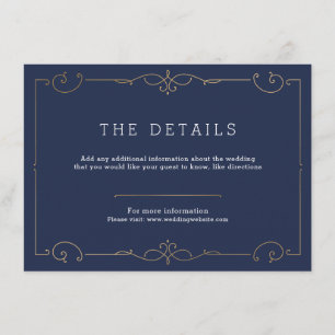 D'accompagnement Carte de détail mariage classique moderne de la ma