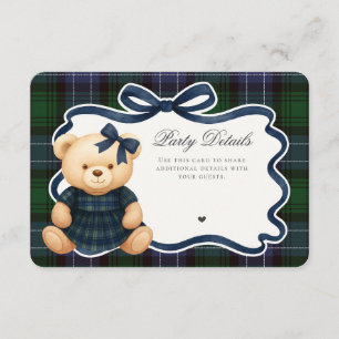 D'accompagnement Carte de détails à nœud papillon Préparé Ourson Ta