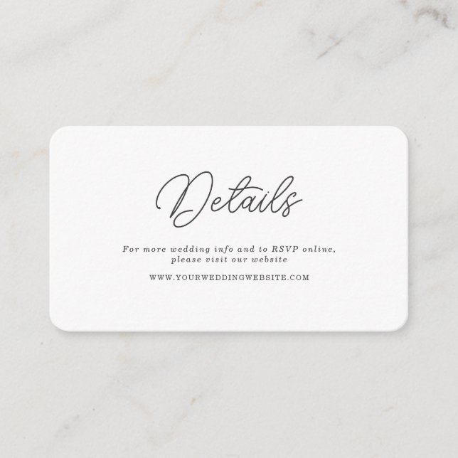 D'accompagnement Carte de détails de code QR de mariage avec écritu (Devant)