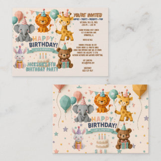 D'accompagnement Carte de détails de fête d'animaux en origami mign