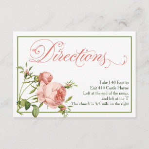 D'accompagnement Carte de détails de la direction du Mariage Rose d