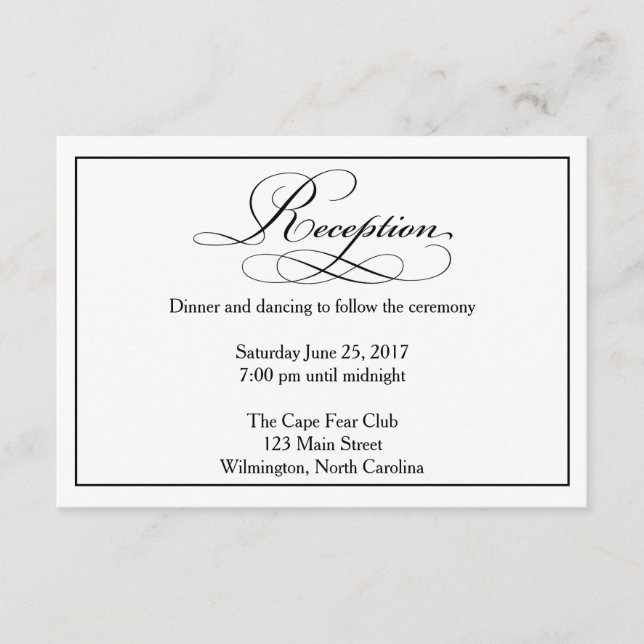 D'accompagnement Carte de détails de la réception de mariage (Devant)