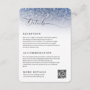 D'accompagnement Carte de détails de la réception Navy Blue Mariage